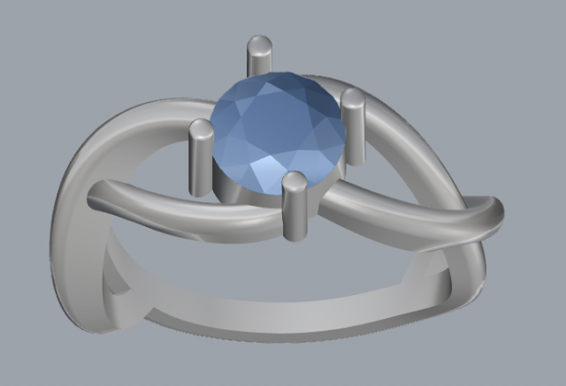 esterlina prata solteiro pedra anel joalheria 3d impressão modelo in argolas 3dexport ouro 3dmring fundição quadring joias grife noivado diamante 3stonering 1stonering designerring celticring 3dmfile arquivo stl 3D print model - Mito3D