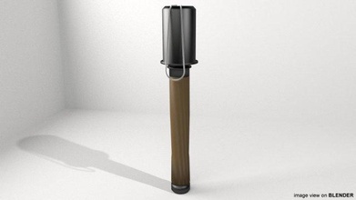 stielhandgranate germany stick grenade wooden shaft explosive throwing handle 3d print model - Mito3D