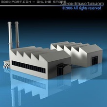 stilize şehir fabrika bina Sanayi yapı binalar yığınlar sim Kent 3d print model - Mito3D