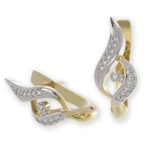 stl 3dm jewelry earrings 013 gold diamond valentines cad earring 3d print model - Mito3D