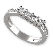 stl 3dm jewelry ring 001 gold diamond bridal wedding valentines white cad 3d print model - Mito3D