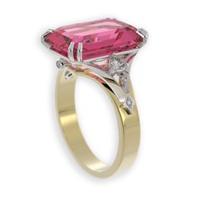 stl 3dm jóias anel 003 diamante de casamento o dia dos namorados cad turmalina 3d print model - Mito3D