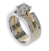 stl 3dm bijoux bague de 007 l'anneau le diamant la mariée mariage st-valentin blanc cad or jaune 3d print model - Mito3D