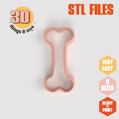 stl bone shaped cutter set - 9 sizes perfect biscuits jewelry making crafts unique 3d print model in kitchen dining 3dexport cookiecutter biscuit cake molding tool bakery-products polymeric-clay-cutters clay-spatulated gift kitchen-furniture utensils fun 3dprinterfile pirate pirates-of-caribbean 3d print model - Mito3D
