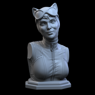 stl catwoman busto 3d impresión mujer mujeres gato colección coleccionistas coleccionista 3dprint 3dmodel pintor pintar file stlmodel Universo DC batman 3d print model - Mito3D