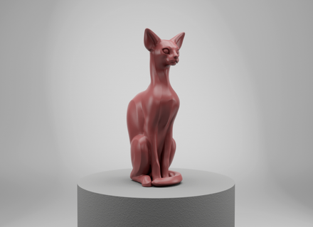stl cnc router file 3dprintable cat sphinx 3d print model in sculpture 3dexport printable statue sculpt interior art kitty cnccarvemodel cncmodel 3dprintmodel cncrelief 3d print model - Mito3D