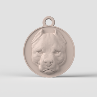 stl cnc router file 3dprintable pitbull pendant pendants jewelry 3dprint 3dprintmodel medalion dog 3d print model - Mito3D