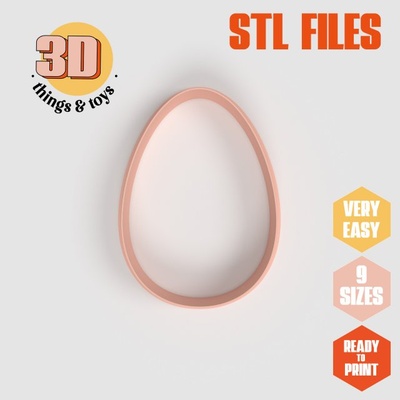 stl egg shaped cutter set - 9 sizes perfect biscuits jewelry making crafts unique 3d print model in kitchen dining 3dexport cookiecutter biscuit cake molding tool bakery-products polymeric-clay-cutters clay-spatulated gift kitchen-furniture utensils fun fruit 3dprinterfile easter easter-eggs easterbunny 3d print model - Mito3D