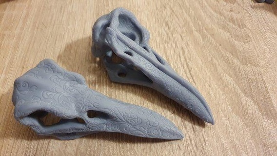 stl file 3d printing crow head ornate test validated  sculpture crow skull stlfile miniature miniatures 3dprint 3dprinting 3dmodel skullcavespecular art gothic goth stlfiles  3d print model - Mito3D