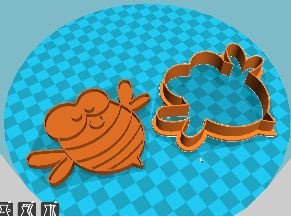 stl file bee cookie cutter printing 3d printer honey printer- size 3-5 inches- patterns 3D print model - Mito3D