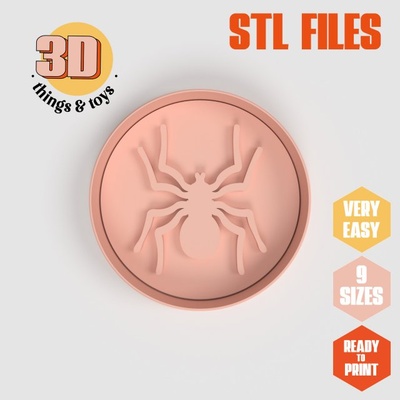 stl halloween spider shaped cutter set - 9 sizes perfect biscuits jewelry making crafts unique 3d print model in kitchen dining 3dexport cookiecutter biscuit cake molding tool bakery-products polymeric-clay-cutters clay-spatulated gift kitchen-furniture utensils fun 3dprinterfile halloween-collection spiderman cobweb 3d print model - Mito3D