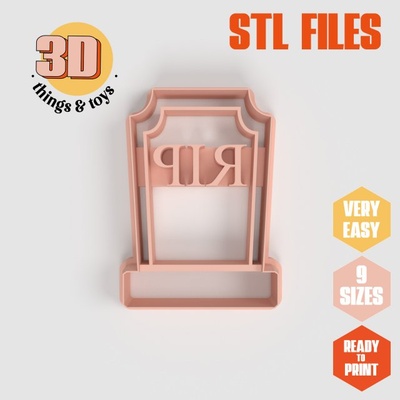 stl halloween tombstone shape cutter set - 9 sizes perfect biscuits jewelry making crafts unique 3d print model in kitchen dining 3dexport cookiecutter biscuit cake molding tool bakery-products polymeric-clay-cutters clay-spatulated gift kitchen-furniture utensils shaped fun 3dprinterfile halloween-collection ripe ghost ghostbusters 3d print model - Mito3D