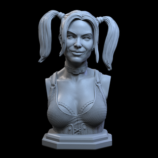 stl Harley quinn busto 3d impresión mujer 3dprint 3dmodel hembra personaje DC comics Universo modelo impresora pintar 3d print model - Mito3D
