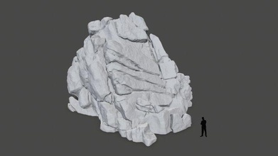 stl felsen 3d drucken modell spiel zubehör 3dexport stein cliff montieren sand wüste wald berg moos mosy 3d print model - Mito3D