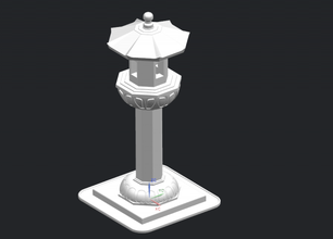 calcul lanterne temple miniature gyeongju bulguksa silla sjh 3d print model - Mito3D