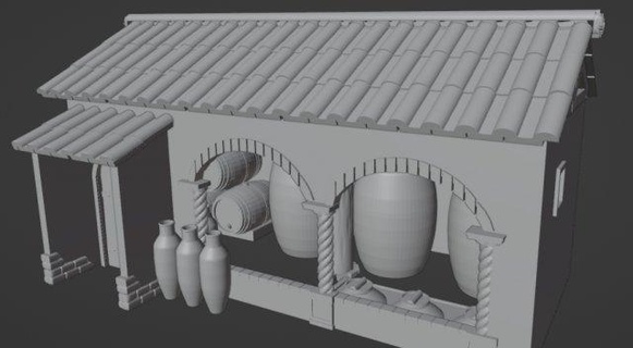 Geschäft Weine uralt Rom Hand Werkzeuge römisch ancient history egypt Fass Kaserne Cooper Erholung Dioram Haushaltswaren 3d print model - Mito3D