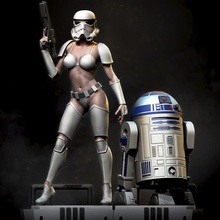 stormtrooper starwars female 3d print model in woman 3dexport imperial guard fighter enemy soldier girl sexy printable ready r2d2 robot training white cute 3d print model - Mito3D