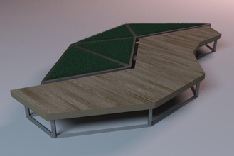 strada panchina 3d modello in 3dexport legno 3d print model - Mito3D