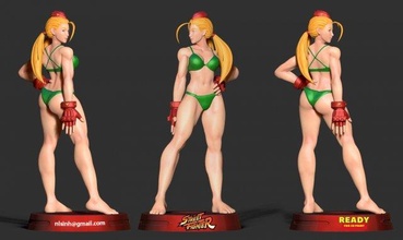 rue combattant cammy guerrier 3dprint 3dprinting statue figure fanart game character 3d print model - Mito3D