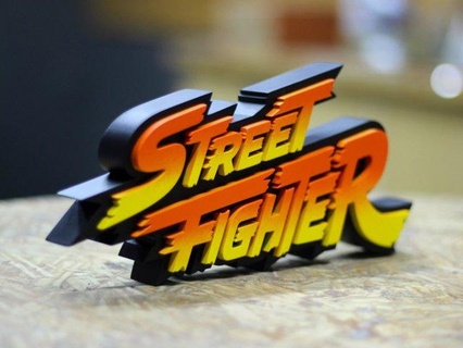street fighter logo signs logos ps xbox videojuegos pelea capcom arte art 3d print model - Mito3D