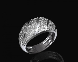 rayé anneau de pierres précieuses 3d imprimable stl bijoux les anneaux l'anneau or d'argent le platine gem femmes la mode beauté blanc brillant 3d print model - Mito3D