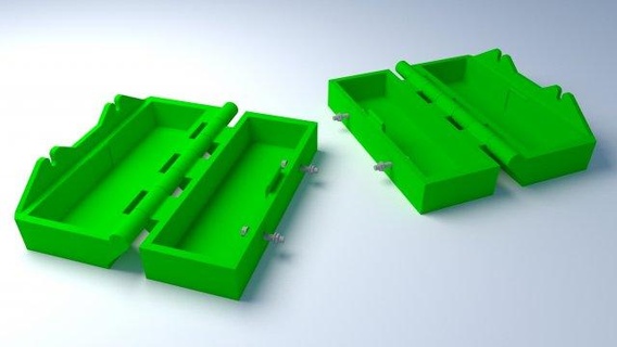 stark verschraubt Pip Lager Box Container Boxen print place klappbar 3d print model - Mito3D