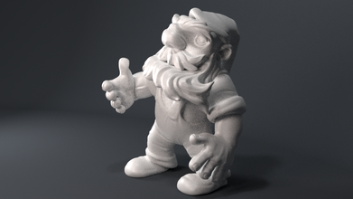 fuerte de gnome elf hombre la criatura bigote barba escultura jardín fantasía claus santa enano hadas fabuloso estatua 3d print model - Mito3D