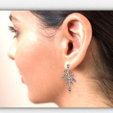 Goujon cerceau boucles d'oreilles vignes 3d impression modèle 39 oreilles hoop earrings bijoux études stud 3d print model - Mito3D