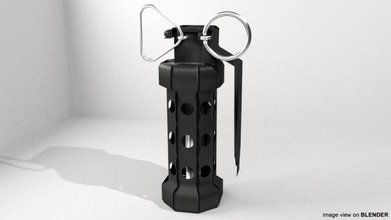 aturdir granada flashbang non lethal cegador desmontado ligero especial efectivo 3d print model - Mito3D