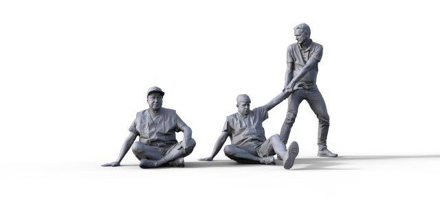 stupide climat militants modèle chemins fer 11 homme figurines personnage sculpture miniatures 3dprint 3d print model - Mito3D