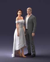 style couple 0219 3d print ready scan model polygon 3dprint human male realistic posed character people miniatures man woman child lover love 3d print model - Mito3D