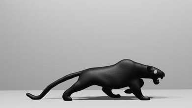 elegante negro pantera 3d impresión modelo in escultura 3dexport arte 3dprint gato caminando animal mamífero esculpir blender3d 3d print model - Mito3D