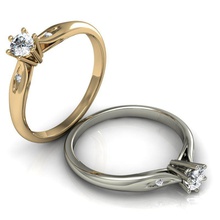 elegante diamante anillo 3d impresión modelo in anillos 3dexport joyería joya diamantes compromiso 3stones 3d print model - Mito3D
