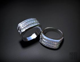 stilvolle Herren Diamant-ring Mode Schmuck Silber Männer diamond ring Steine Luxus scheint design Edelstein Wachs bedruckbar ist Stil drucken Diamanten cnc 3d print model - Mito3D