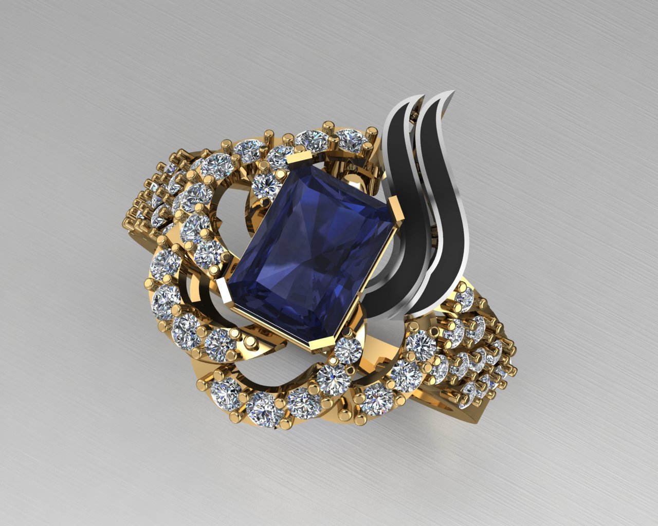 elegante anillo la joyería 3dm stl cad diseño render 3D print model - Mito3D