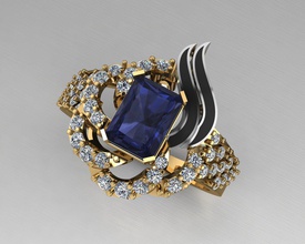 stylish ring jewelry 3dm stl cad design render 3d print model - Mito3D