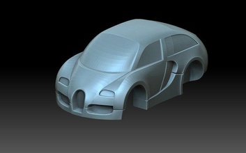 stylisé bugatti 3d impression modèle in automobile 3dexport voiture voitures auto machine bugattichiron 3d print model - Mito3D