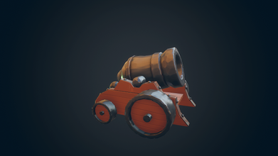 stylized cannon - pbr pirate cartoon asset military poly game cannonball knigh war scifi 3d print model - Mito3D