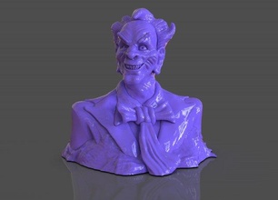 stylized joker bust figurine miniature batman cartoon batman-dark-knight joker-movie joker-and-batman joker-bust busto zbrush sculpture sculpt sculptures sculpted sculpting 3dprint 3dprinting 3d print model - Mito3D