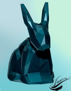 estilizado Conejo sentado acostado 3d impresión modelo animales conejos lowpoly decoración imprimible 3d print model - Mito3D