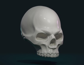 stylized skull head face demon creature bones skeleton 3d print model - Mito3D