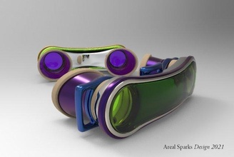stilize vr gözlük 3d model in video 3dexport kulaklık teknoloji 3d print model - Mito3D