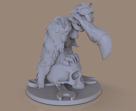 stilize akbaba 3d yazdır model in figürinler 3dexport heykelcik heykel şekil minyatürler zbrush kuş puro kafatası i̇ngiliz anahtarı tüyü animasyon okul öncesi 3d print model - Mito3D