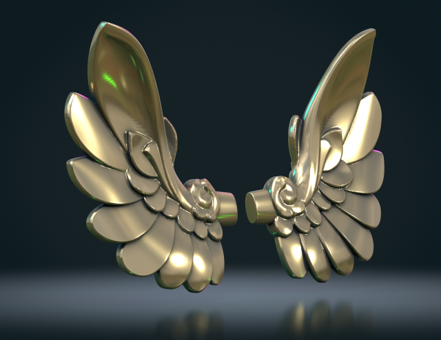 stylisé ailes Cupidon chérubin ange havre Dieu art plume 3D print model - Mito3D