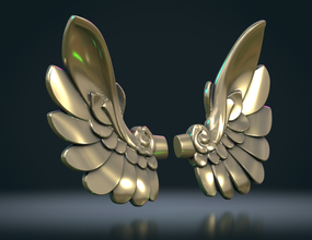 estilizado asas cupido querubim anjo refúgio Deus asas arte estilizado pena 3d print model - Mito3D