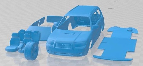 subaru förster 2006 druckbar wagen 3d drucken modell automobil 3dexport slot scalextric tamiya rc miniz hobby mikro 3d print model - Mito3D