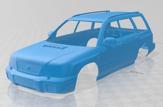 subaru forester s-turbo 2000 printable body car 3d print model in automotive 3dexport slot scalextric tamiya rc miniz hobby micro crawler 3D print model - Mito3D