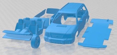 subaru forester s-turbo 2000 printable car 3d print model in automotive 3dexport slot scalextric tamiya rc miniz hobby micro 3d print model - Mito3D