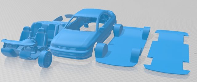 subaru impreza coupe 1995 printable car 3d print model in automotive 3dexport slot scalextric tamiya rc miniz hobby micro 3D print model - Mito3D