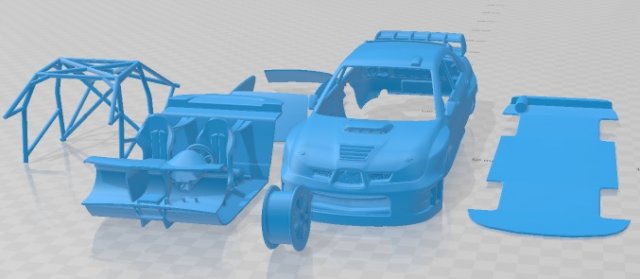 subaru impreza sti wrc 2006 imprimible coche vehiculo 3d impresión modelo in automotor 3dexport espacio scalextric tamiya rc miniz pasatiempo micro reunión 3D print model - Mito3D